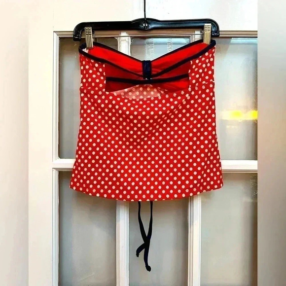 Tommy Hilfiger | Red White Navy Polkadot Halter Tie Tankini Top Size 6 Small S - Picture 2 of 9